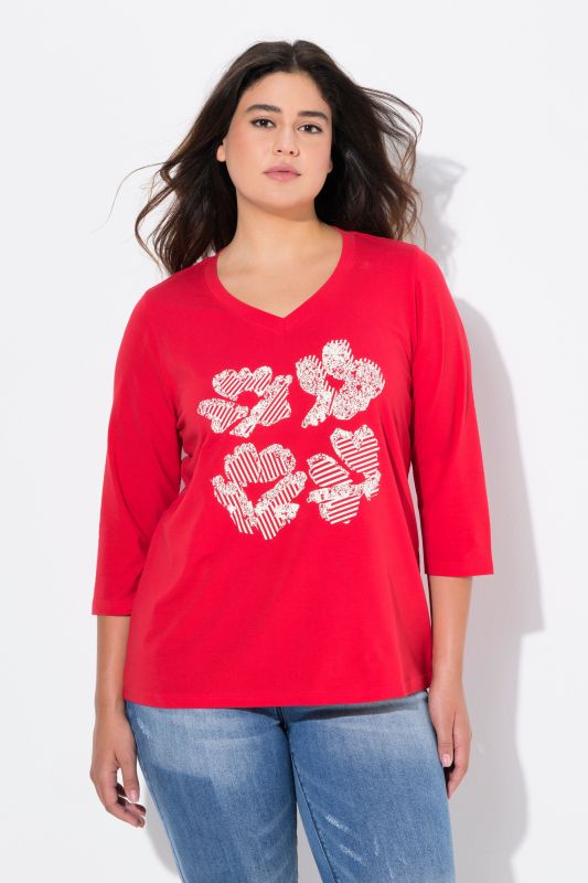 Floral Graphic V-Neck Tee