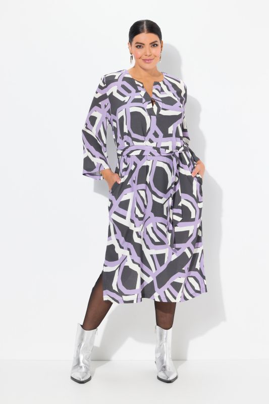Abstract Print Short Sleeve Dress