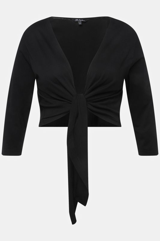 Versatile Surplice Wrap Tie Hem Bolero Top