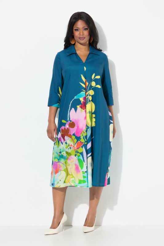 Floral Motif A-Line Dress