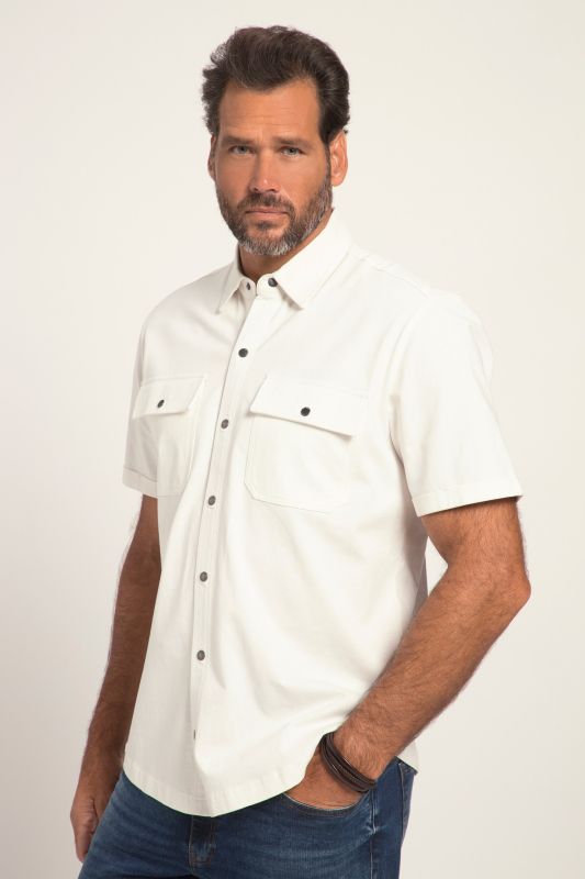 Jersey shirt, short sleeve, Kent collar, modern fit