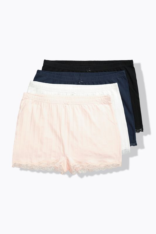 4 Pack of Boyshorts- Openwork Stripe
