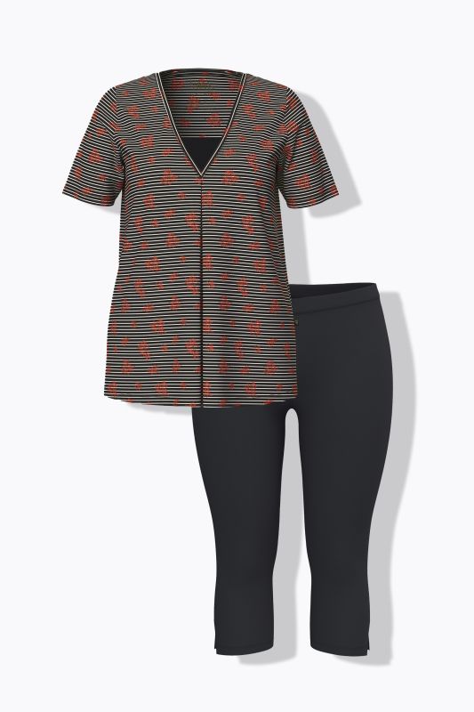 Pinstripe Petal Two Piece Pajama Set