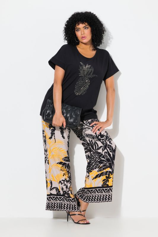Tropical Foliage Elastic Waist Pants