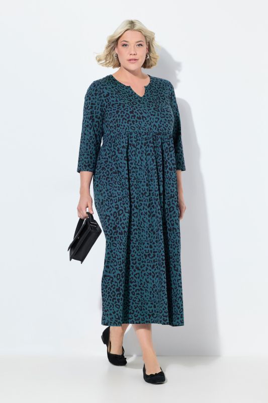 Colorful Leopard Empire Jersey A-Line Pocket Dress