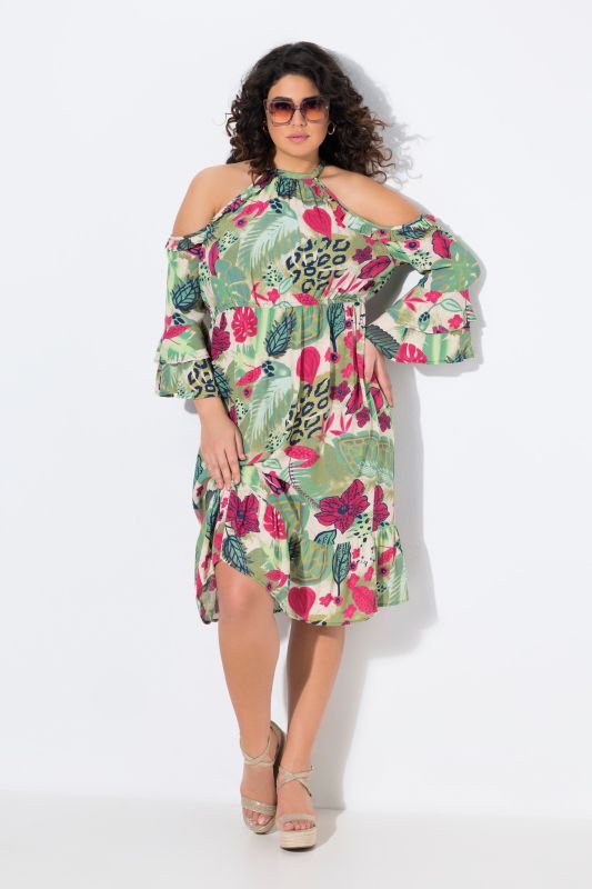 Printed Cold Shoulder Dress