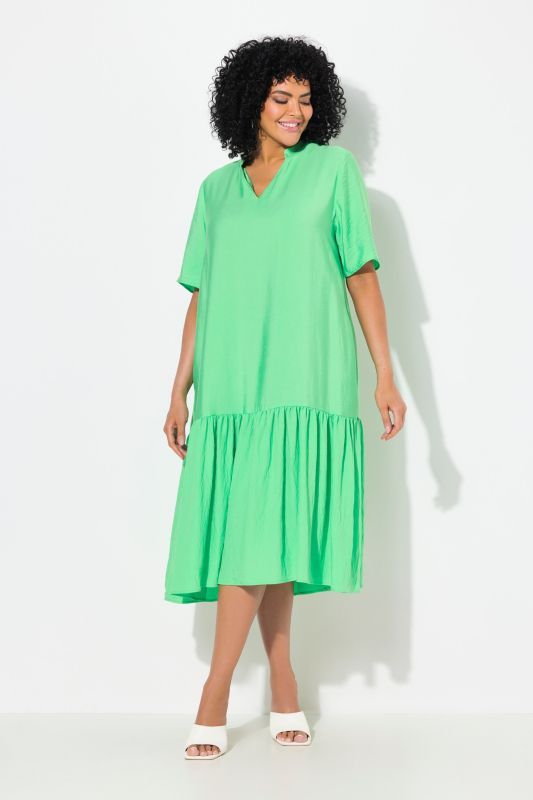 Flounce Panel Short Sleeve Dress