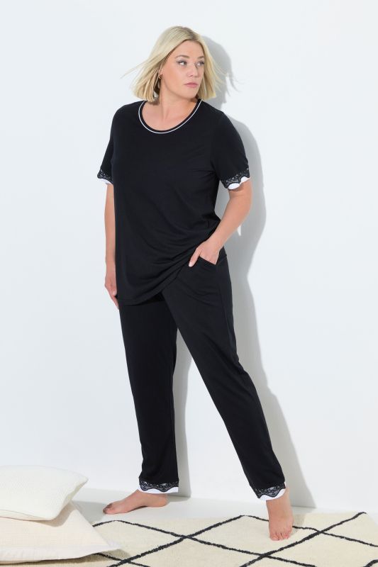 Lace Trim Pajama Set