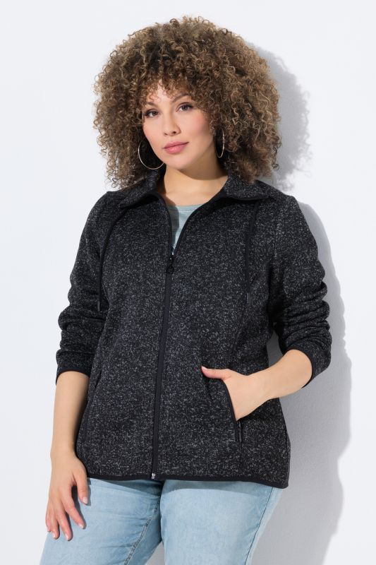 Heather Knit Fleece Jacket