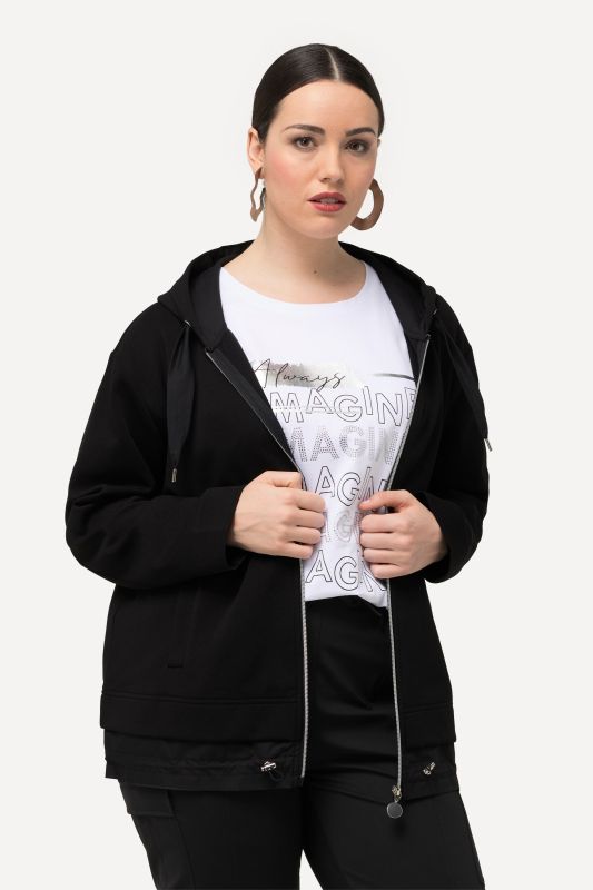 Tie Hem Zip-Up Hoodie
