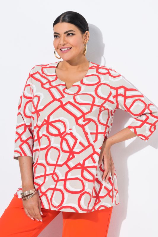 Graphic Print 3/4 Sleeve Tee