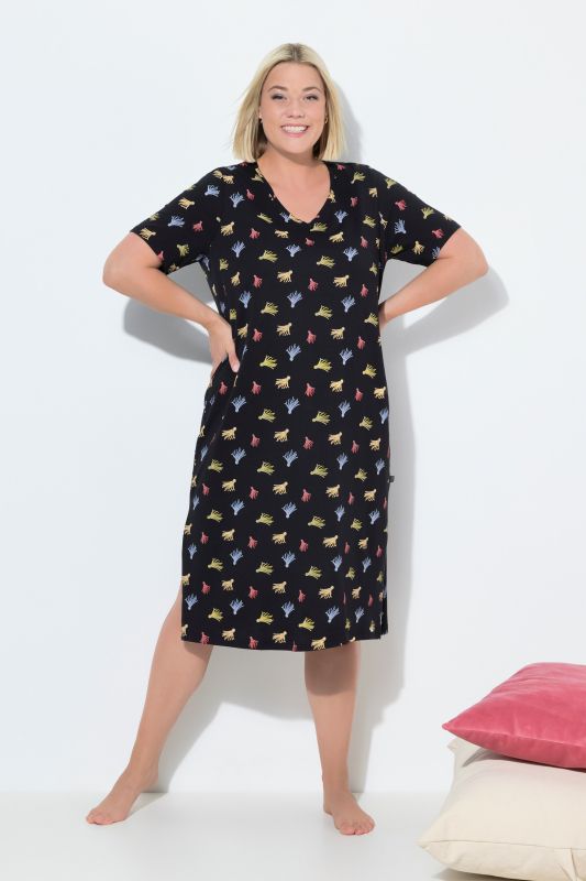 Tassel Print Short Sleeve Nightgown