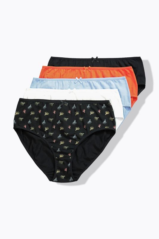 5 Pack of Midi Briefs- Tassel Print