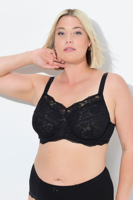 Lace Panel Underwire Bra
