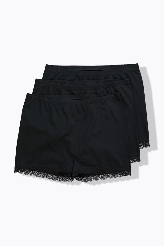 3 Pack Lace Trim Boyshorts