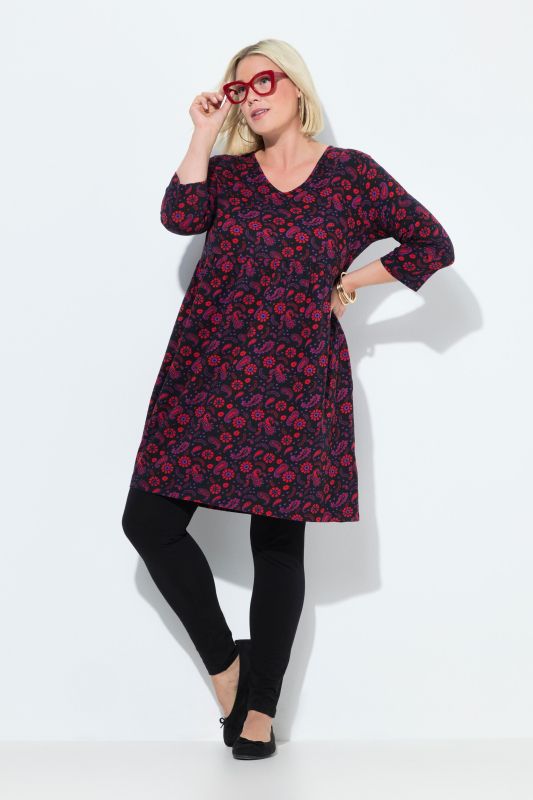 Electric Paisley Empire Knit A-Line Pocket Dress