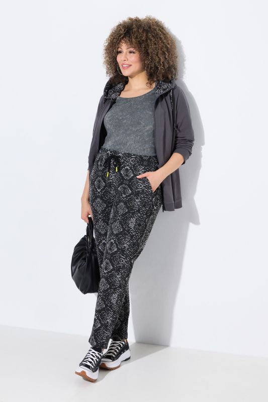 Snake Print Elastic Waist Joggers