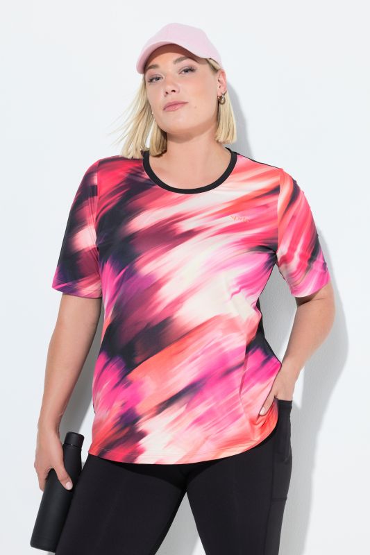 Cutout Abstract Print Short Sleeve Tee