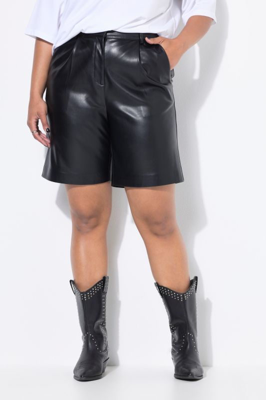 Faux Leather Bermuda Shorts