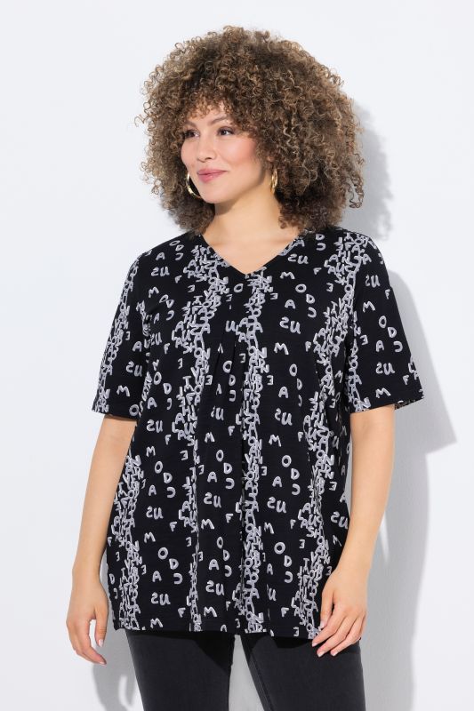 Тениска с принт на букви