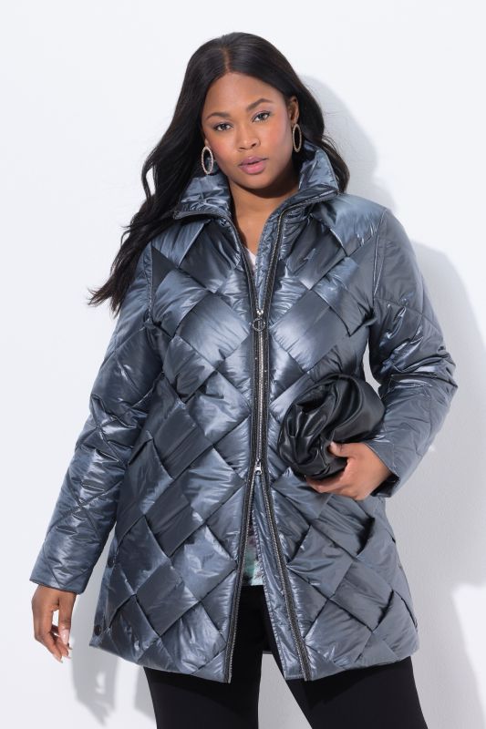 Quilted Woven-Look Coat