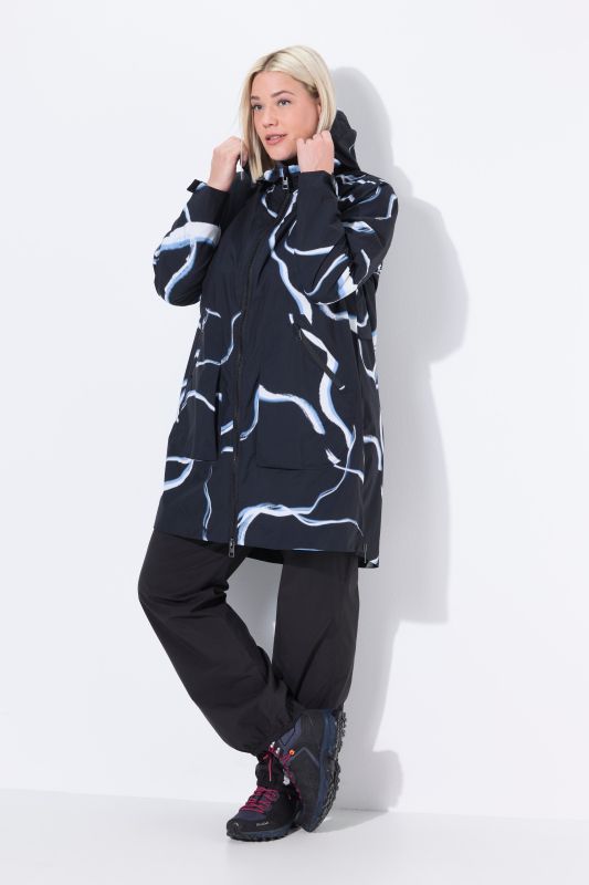 Wave Print Rain Coat