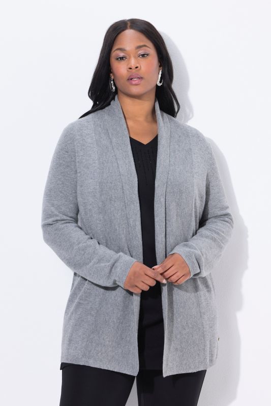 Merino Open Shape Shawl Collar Cardigan