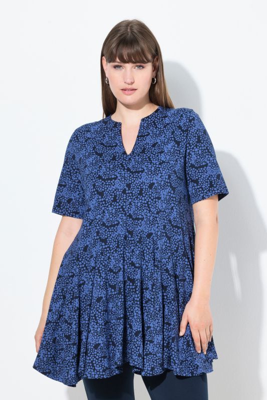 Туника с принт на точки и плисе