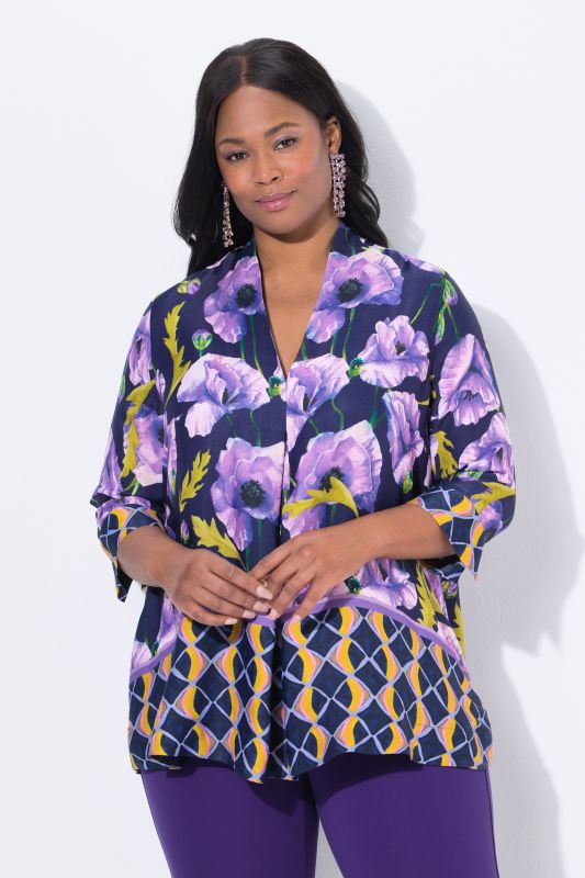 Moonlit Floral 3/4 Sleeve Blouse