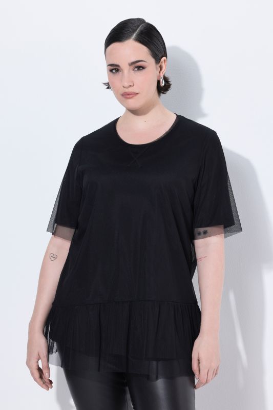 Тениска с мрежест детайл