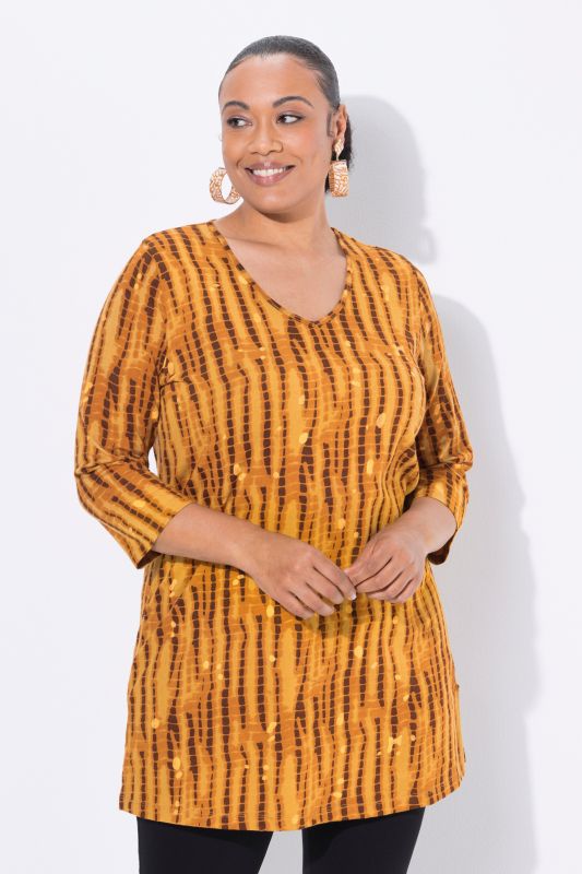 Batik Striped Empire Knit Tunic