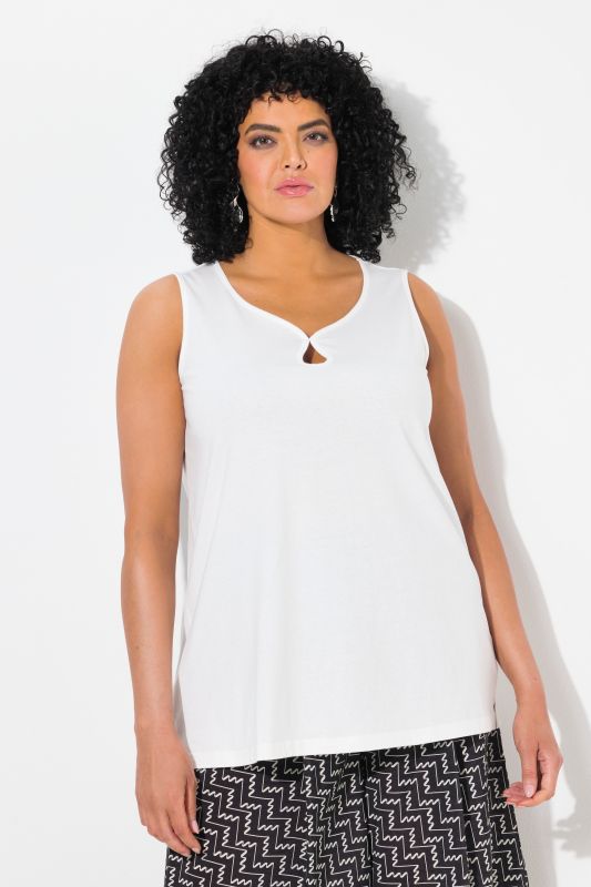 Keyhole Cutout Sweetheart Neckline Tank Top
