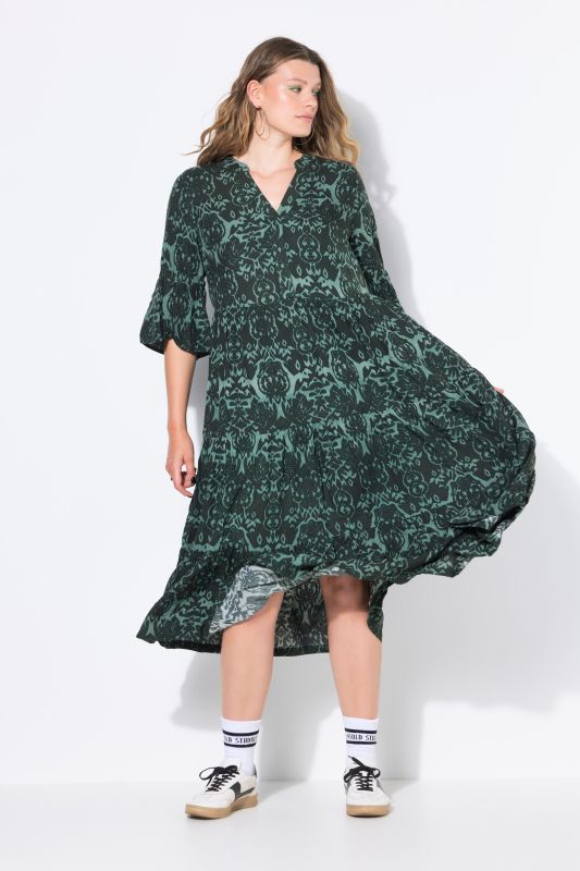 Рокля с принт в два цвята