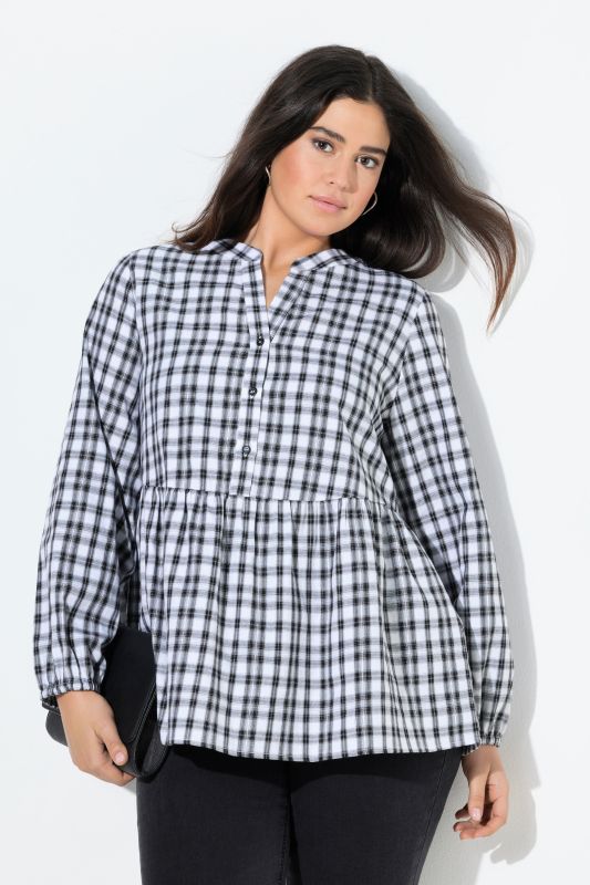 Блуза с кариран принт