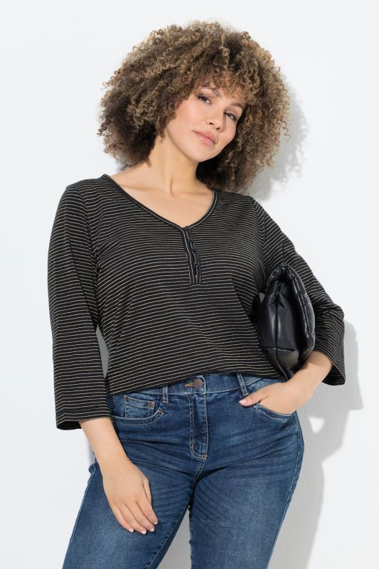 Glitter Stripe 3/4 Sleeve Tee