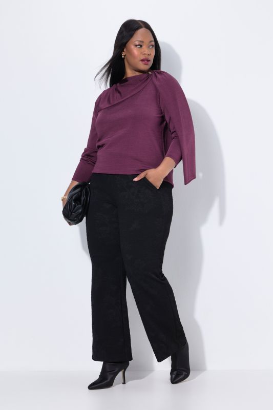 Floral Textured Comfort Waist Pants