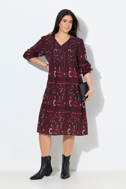 Ikat Striped Smocked Bodice Dress