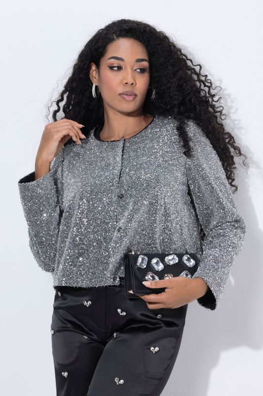 Beaded Boucle Textured Jacket