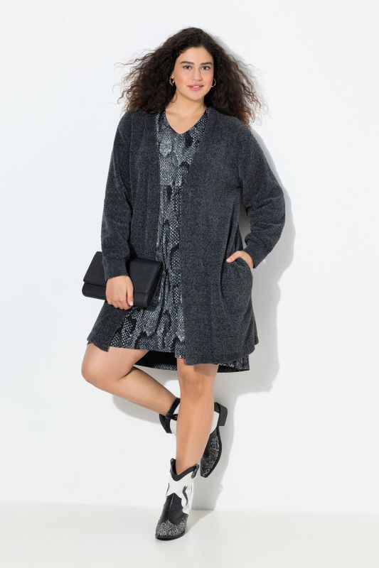Oversized Chenille Open Shape Cardigan