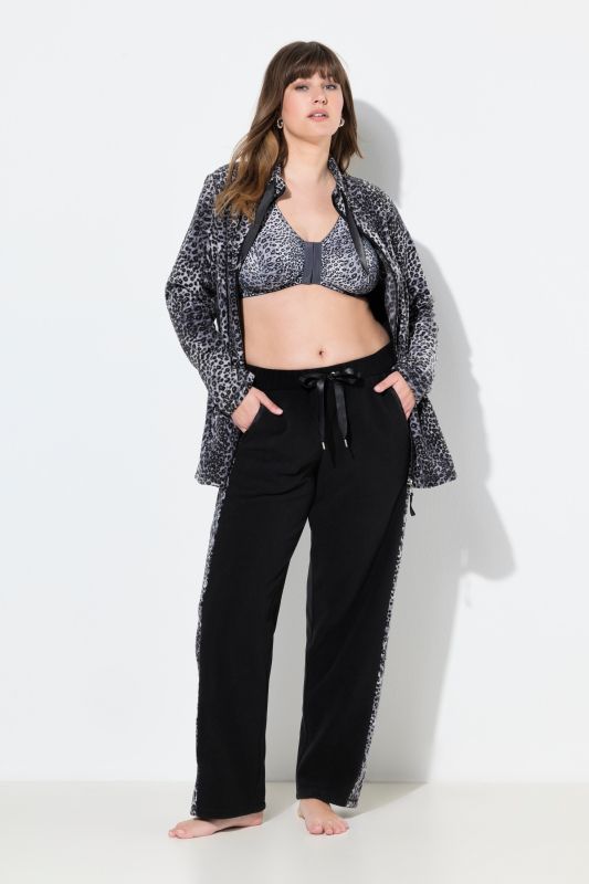 Fleece Leopard Print Loungewear Pants