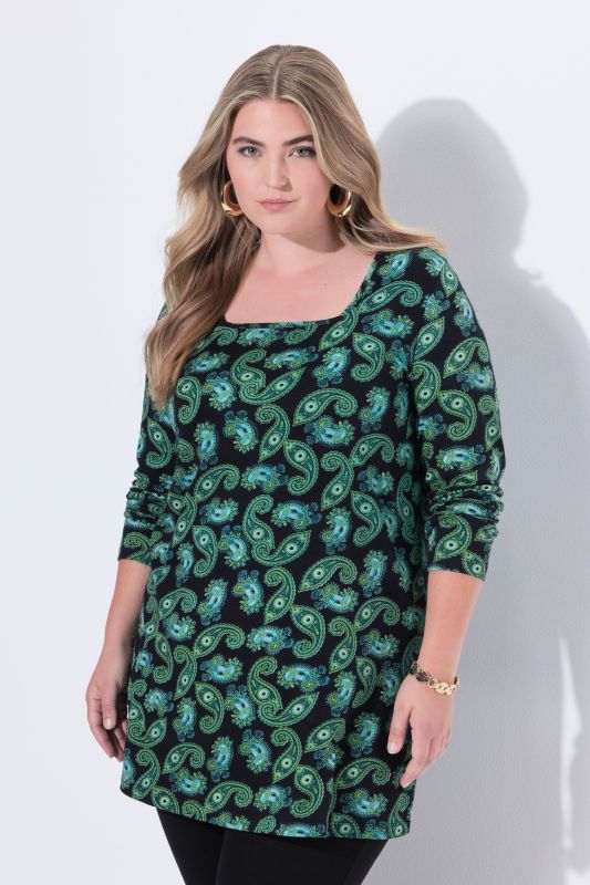 Paisley Empire A-Line Knit Tunic