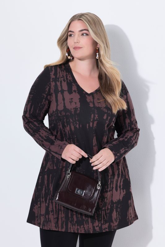 Batik Print Empire Knit Pocket Tunic