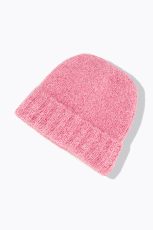 Pink Ribbed Knit Beanie
