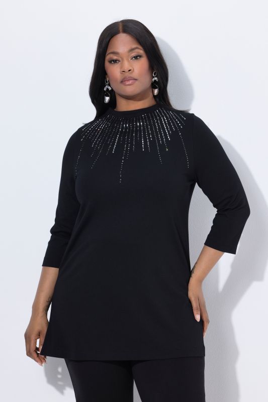 Rhinestone Turtleneck Sweatshirt