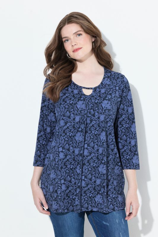 Floral Paisley 3/4 Sleeve Tee