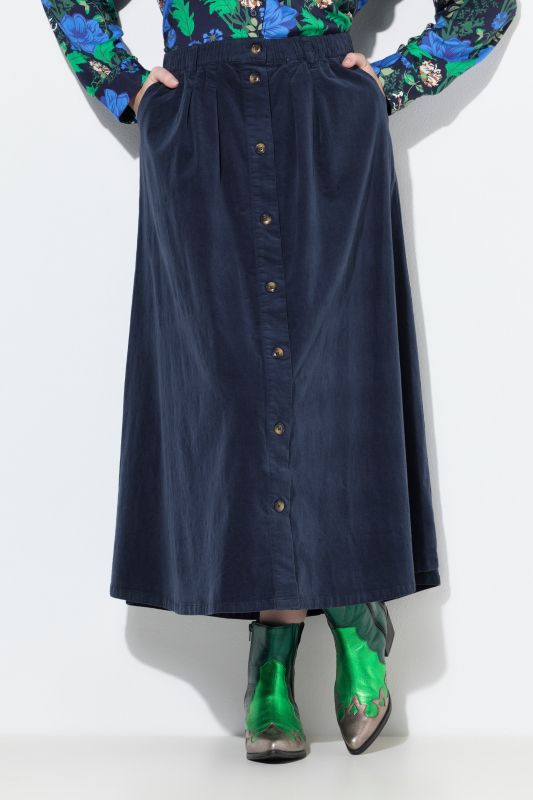 Corduroy Elastic Waist Maxi Skirt