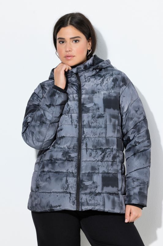 HYPRAR Quilted Abstract Print Jacket