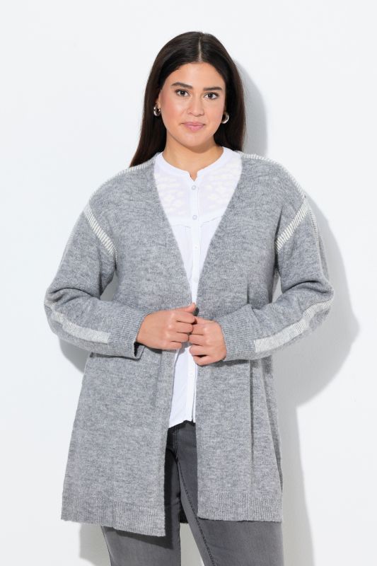 Decorative Seam Open Shape Cardigan