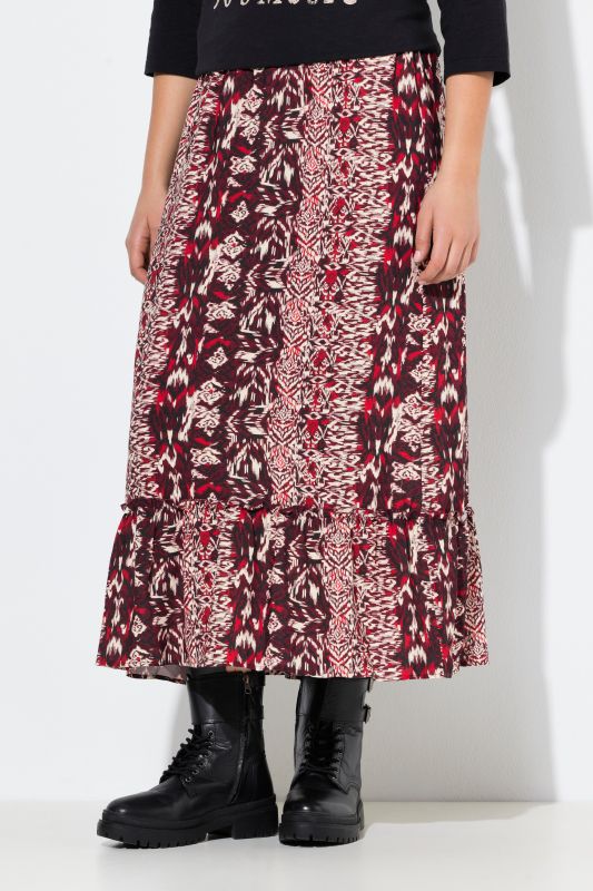 Ikat Striped Elastic Waist Skirt