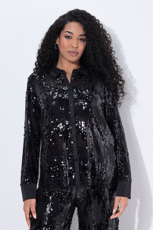 Риза с бляскави пайети